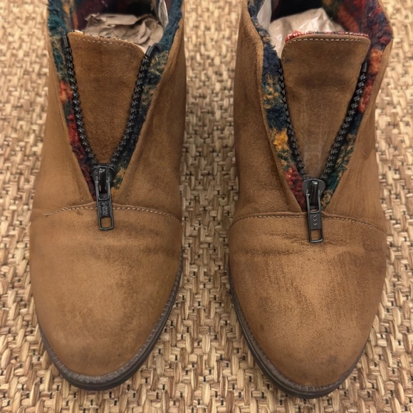 Vintage Hush Puppies Suede Plaid Sherpa Lined Ankle Boots with Zipper - Picture 13 of 14